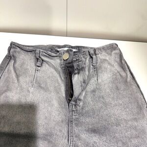 Zara High-Waisted Washed Grey Wide-Leg Capri Jeans, XS